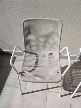 Conjunto de 4 sillas de terraza grises