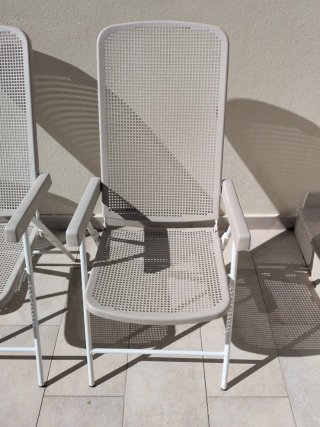 Conjunto de 4 sillas de terraza grises