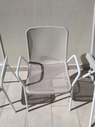 Conjunto de 4 sillas de terraza grises