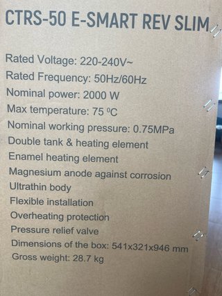 Termo Eléctrico Cata CTRS-50 E-Smart Rev Slim