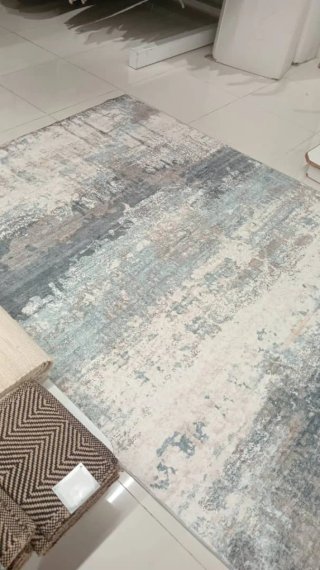 Alfombra salón pelo corto gris multicolor