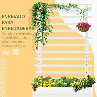 Jardinera con Enrejado de Madera Maciza