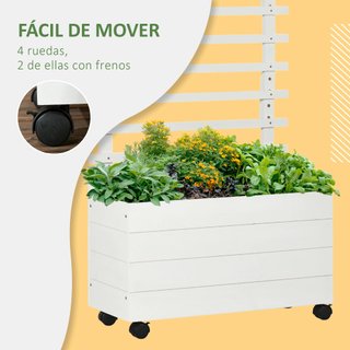 Jardinera con Enrejado de Madera Maciza