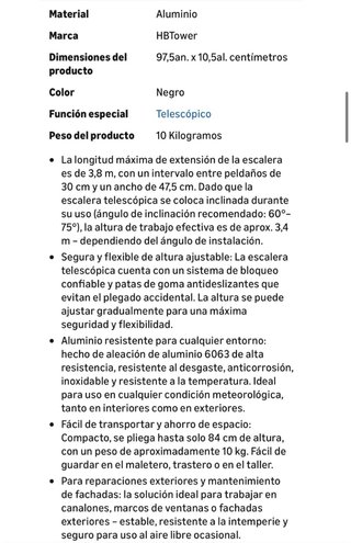 Escalera Telescópica HBTower 3.8m
