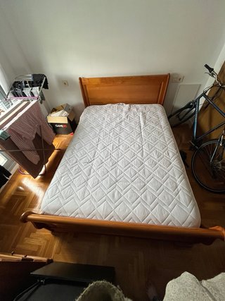 Cama matrimonio madera maciza tipo barco