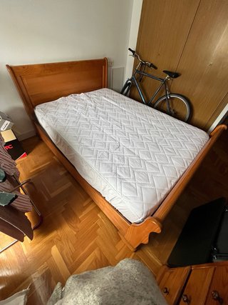 Cama matrimonio madera maciza tipo barco