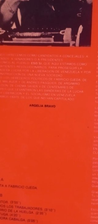 Vinilo Cantata a Fabricio Ojeda