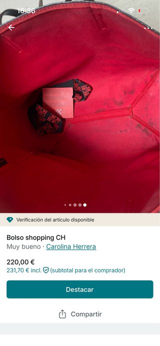 Bolso Carolina Herrera Marrón con certificado.