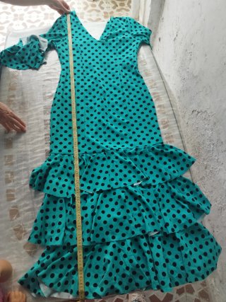 Traje de flamenca lunares azul