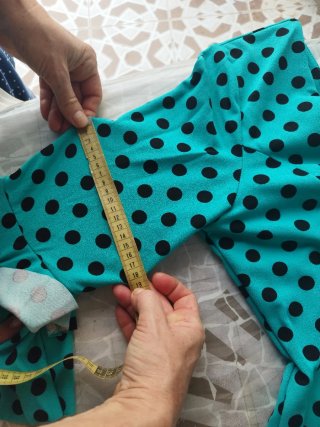 Traje de flamenca lunares azul
