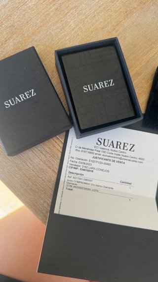 Anillo Compromiso Suarez Oro Blanco Diamante