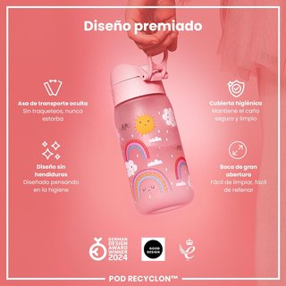 ion8 botella agua niños antifugas fácil limpieza