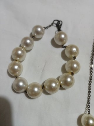 Parure collana e bracciale perle