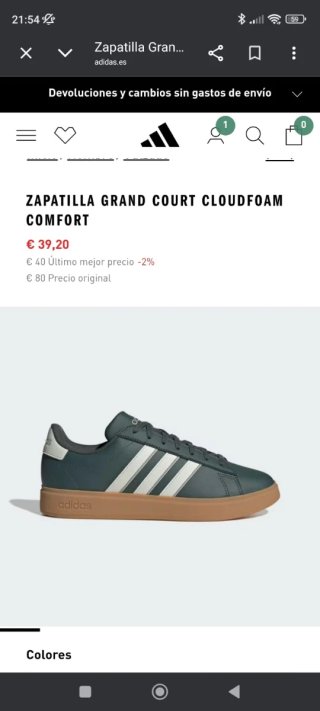 Adidas Gran Court Talla 40 Azul Marino
