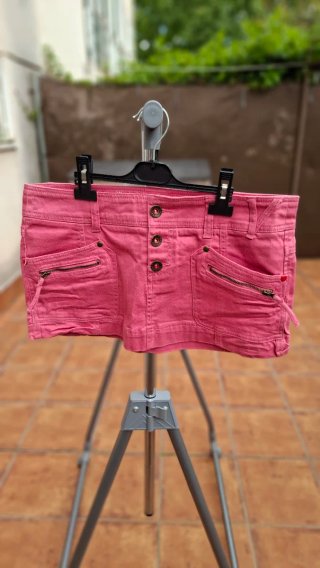 Falda midi Bershka rosa