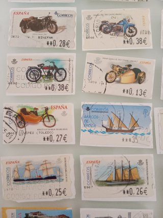 Lote Sellos: Coches, Motos, Trenes, Barcos, Arquit