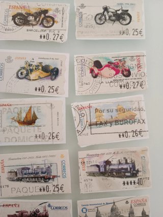 Lote Sellos: Coches, Motos, Trenes, Barcos, Arquit