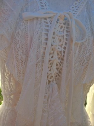 Blusa  Boho Encaje Blanca Talla Única