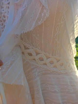Blusa  Boho Encaje Blanca Talla Única