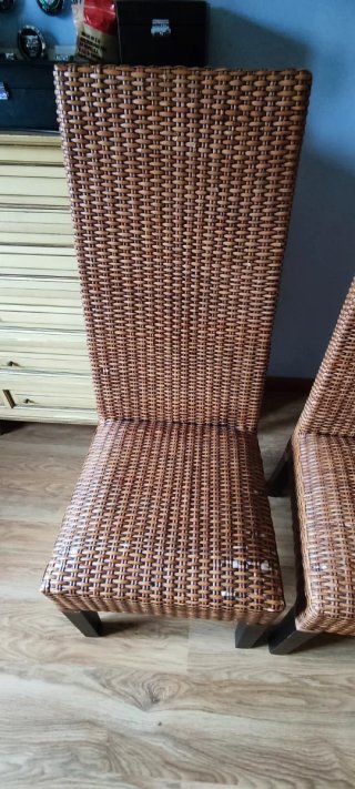 Pareja de sillas de ratán/mimbre respaldo alto