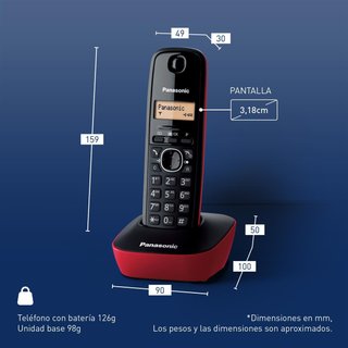 Panasonic teléfono inalámbrico batería larga