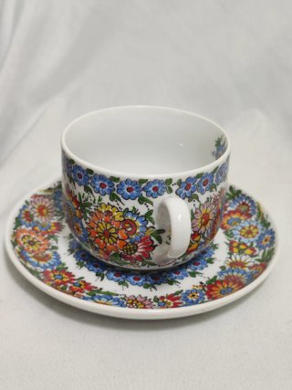 Juego Taza y Platillo Porcelana Polaca Cepelia Opa