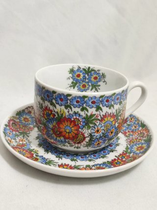 Juego Taza y Platillo Porcelana Polaca Cepelia Opa