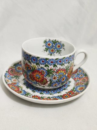 Juego Taza y Platillo Porcelana Polaca Cepelia Opa