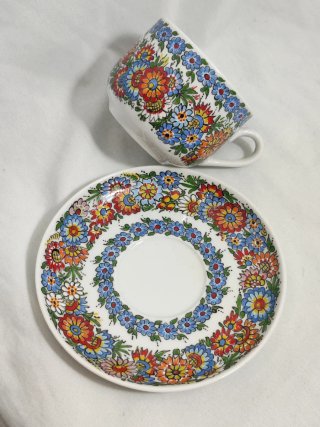 Juego Taza y Platillo Porcelana Polaca Cepelia Opa