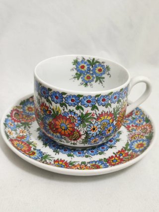 Juego Taza y Platillo Porcelana Polaca Cepelia Opa