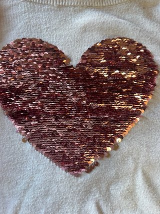 Jersey H&M niña corazón lentejuelas 6/8 años