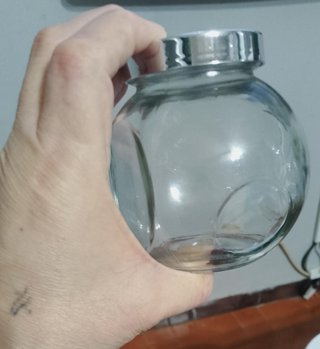 Botes de cristal redondos con tapa (6 uds)