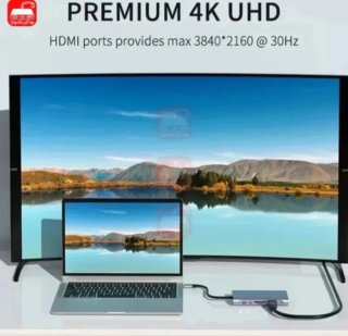 Hub USB C 11 en 1: 4K HDMI, VGA, LAN, Audio, USB A