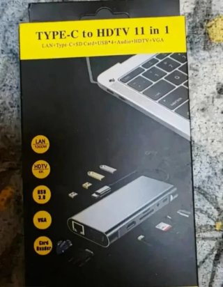 Hub USB C 11 en 1: 4K HDMI, VGA, LAN, Audio, USB A
