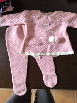Conjunto bebé punto rosa