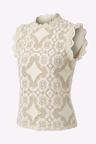Blusa encaje beige talla S