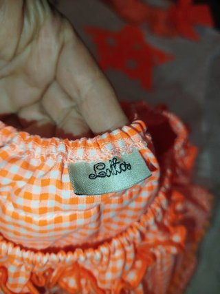Conjunto niña Lolittos blanco y naranja