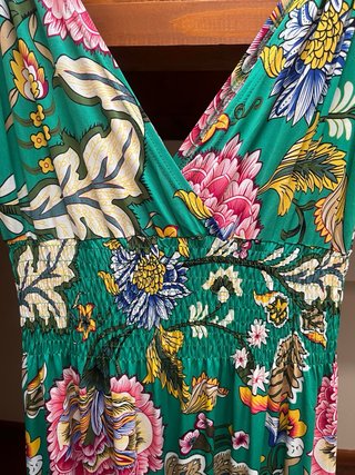 Vestito lungo floreale verde taglia M/L