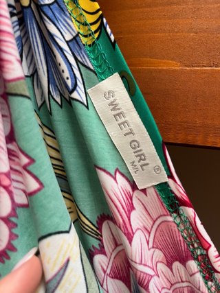 Vestito lungo floreale verde taglia M/L