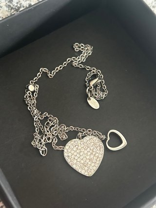 Collar Lotus Plata Corazón Brillante