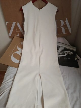 Vestido Midi Zara Beige