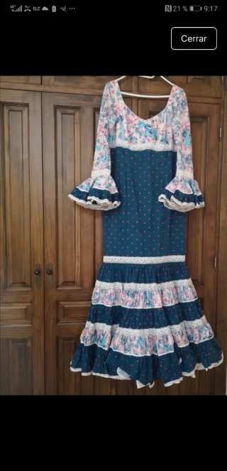 Vestido Flamenca Largo Estampado Floral