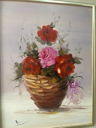Cuadro al óleo Flores E. Belda