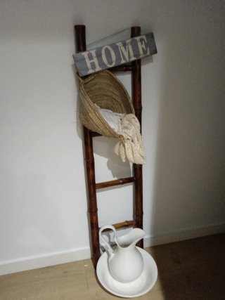Escalera de bambú TOALLERO,multifuncional