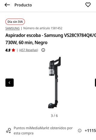 SOLO HOY PRECINTADA Aspiradora Samsung VS28C9784QK