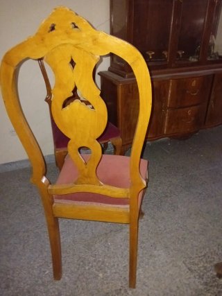 Sillas vintage madera y terciopelo