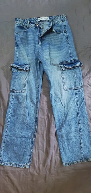 Pantalones beige tiro alto
