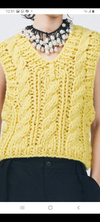Chaleco de punto grueso Zara amarillo, talla XS-S