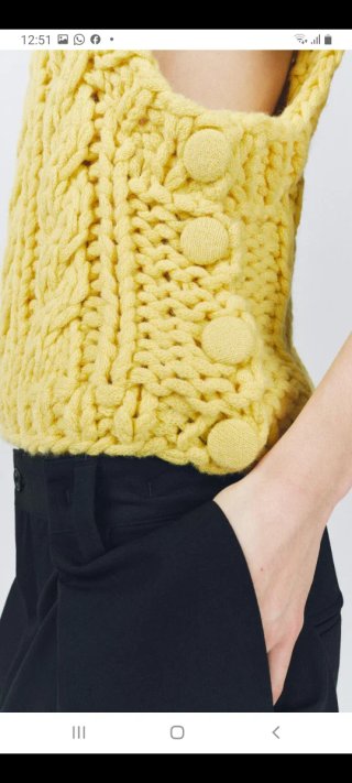 Chaleco de punto grueso Zara amarillo, talla XS-S