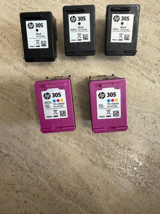Cartuchos vacios HP 305 (3 negros, 2 tricolor)